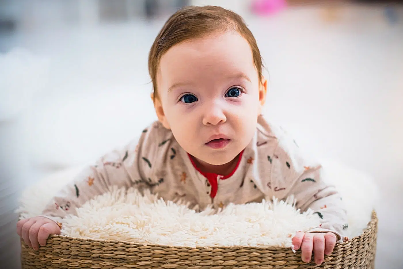 beautiful baby girl on a family photoshoot at Christmas