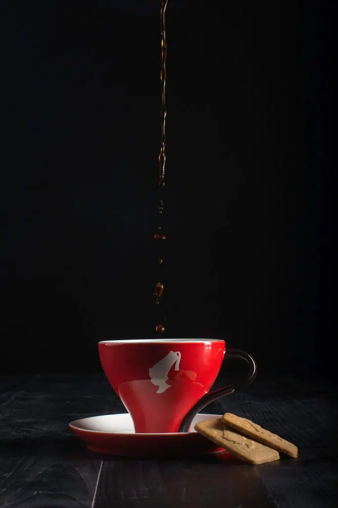 Julius Meinl coffee with biscuits on a studio food photography session with Emerald Photo UK